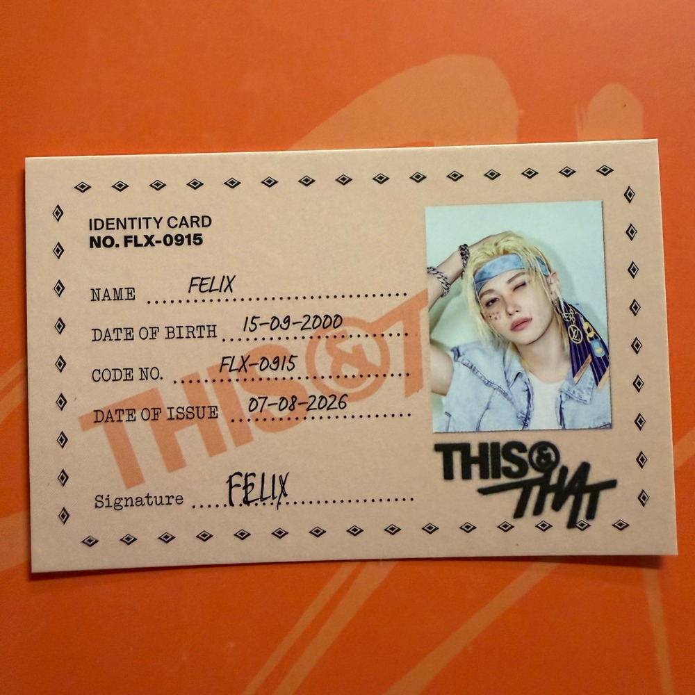 STRAY KIDS FELIX This & That ID Card